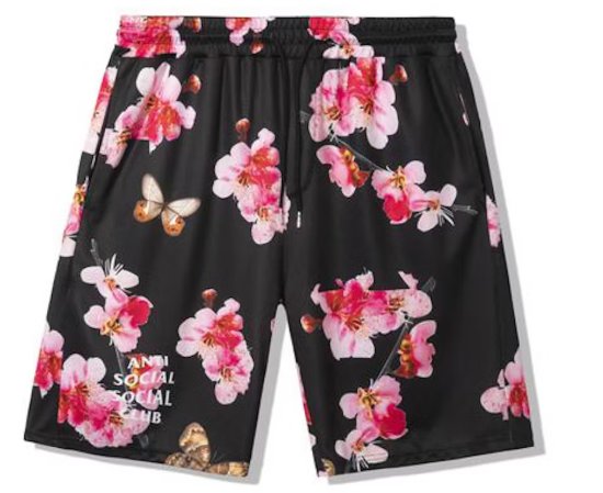 Anti Social Social Club Be My Butterfly Mesh Shorts Black SZ XL