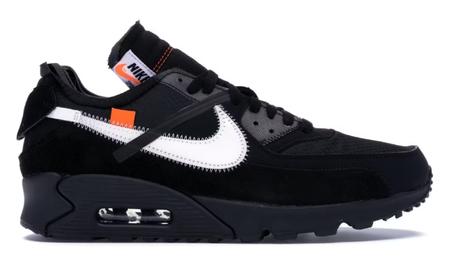 Nike Air Max 90 Off-White Black SZ 8 NO BOX SLIGHT YELLOWING SWOOSH