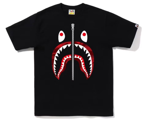 BAPE Color Camo Shark Tee (FW22) Black Red SZ M
