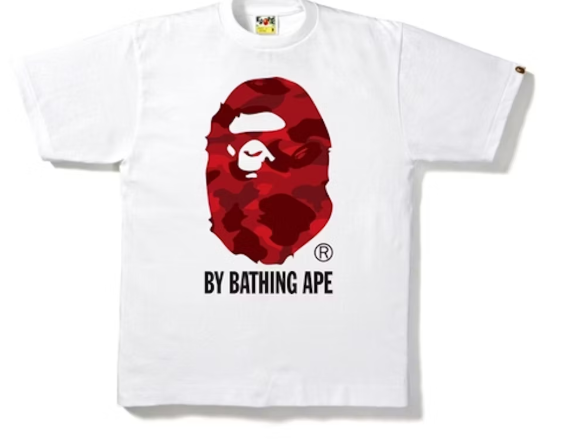 BAPE Color Camo By Bathing Tee White/Red SZ M