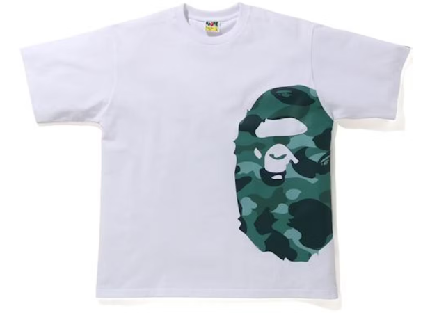 BAPE Color Camo Side Big Ape Head Relaxed Tee White/Green SZ L