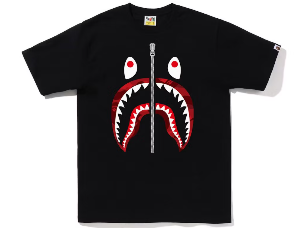 BAPE Color Camo Shark Tee (FW22) Black Red S XL