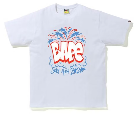 BAPE 2020 Independence Day Tee White SZ XL