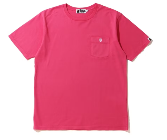 BAPE One Point Pocket Overdye Tee Pink SZ XL