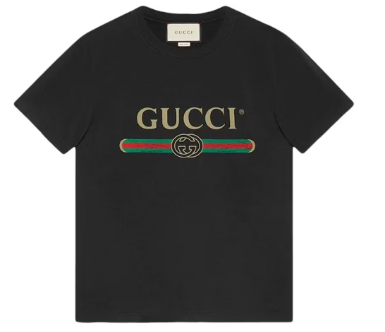 Gucci Logo Washed Print T-shirt Black SZ XS