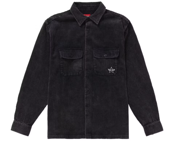Supreme Corduroy Shirt Shirt (SS22) Black SZ L