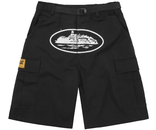Corteiz Alcatraz Cargo Shorts Black SZ L