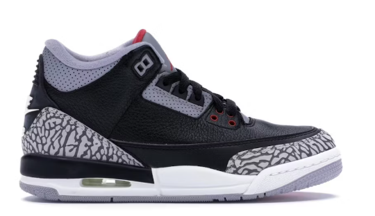 Jordan 3 Retro Black Cement (2018) (GS) SZ 6.5Y MISSING LID