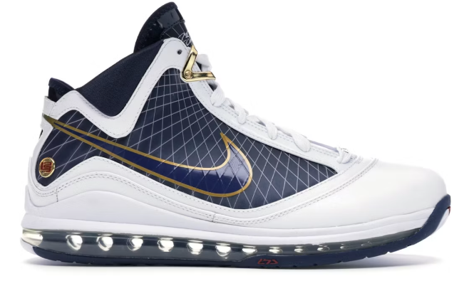 Nike LeBron 7 White/Midnight Navy SZ 13