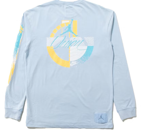 Jordan x Union 2.0 Flight L/S Tee Psychic Blue SZ S CRACKING LETTERS