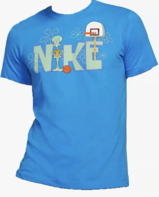 Nike Kyrie x Spongebob Dri-Fit Squidward Tee Light Photo Blue SZ XXL
