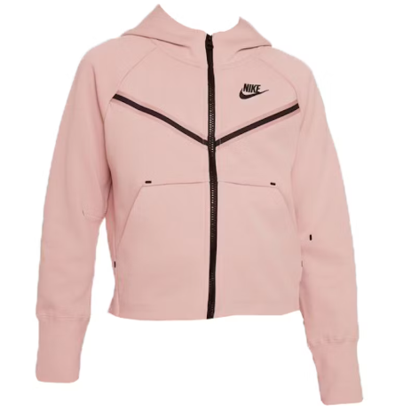 Nike Sportswear Girl's Tech Fleece Hoodie Pink Oxford/Black SZ XS
