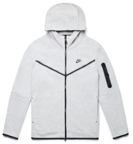 Nike Sportswear Tech Fleece Full-Zip Hoodie Heather Grey/Black SZ M