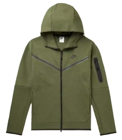 Nike Sportswear Tech Fleece Full-Zip Hoodie Rough Green Black SZ XL