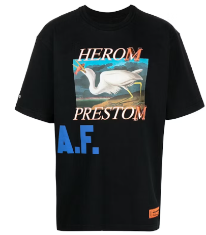 Heron Preston Logo Print AF Oversized T-Shirt Black SZ XXL