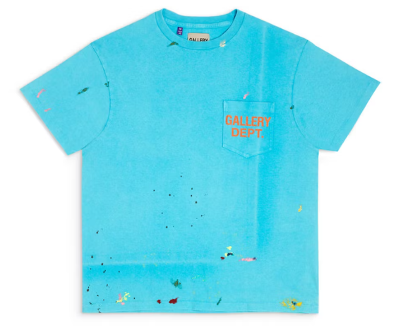 Gallery Dept. Vintage Logo Painted Tee Turquoise SZ S