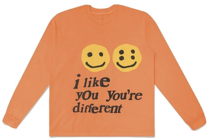 Cactus Plant Flea Market I Like You You're Different L/S Tee Orange SZ S DEFECT