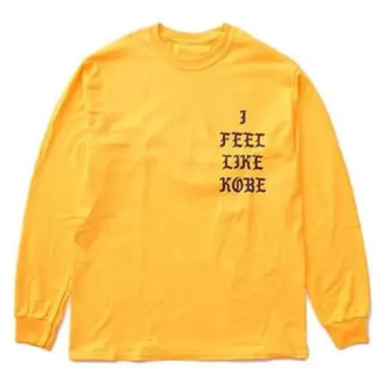I Feel Like Kobe Long Sleeve Tee YELLOW SZ XXL DEFECT