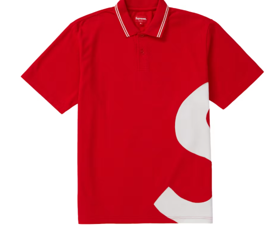 Supreme S Logo Polo Red SZ XL DEFECT