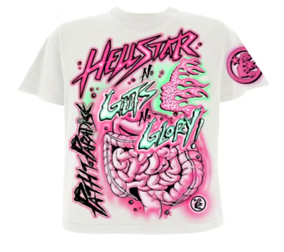 Hellstar No Guts No Glory T-Shirt White Sz XL