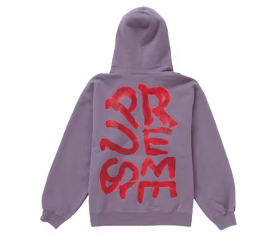 Supreme Paint Hoodie Dusty Purple Sz SMALL
