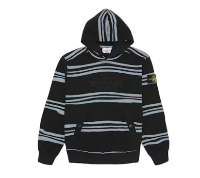 Supreme Stone Island Warp Stripe Hoodie Sz Medium