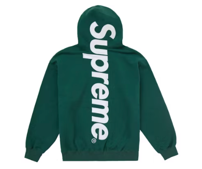 Supreme Satin Applique Hoodie (FW24) Green Sz Small