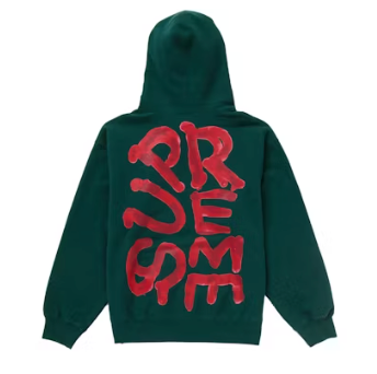 Supreme Paint Hooded Sweatshirt Dark Green Sz XL