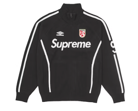 Supreme Umbro Zip Up Sweater Black Sz Small