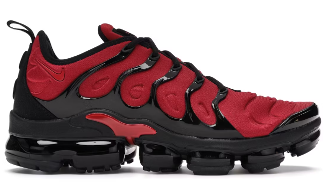 Nike Air Vapormax Plus University Red Black SZ 8.5 MISSING LID