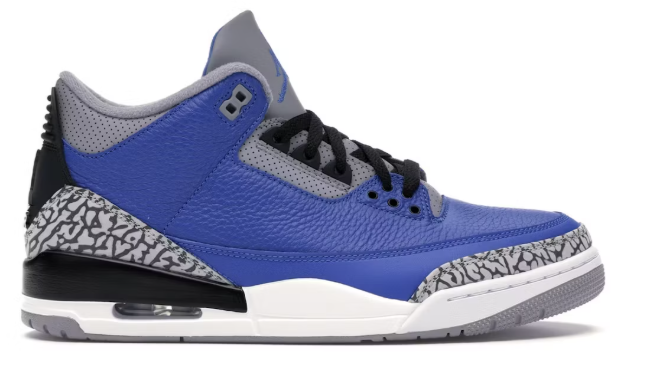 Jordan 3 Retro Varsity Royal Cement SZ 10 USED