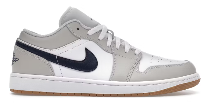 Jordan 1 Low Midnight Navy Neutral Grey SZ 8.5 MISSING LID