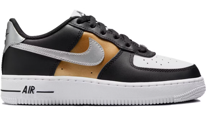 Nike Air Force 1 Low Black Metallic SIlver (GS) SZ 5.5Y
