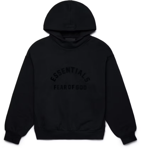 Fear of God Essentials Arch Logo Hoodie Jet Black SZ L