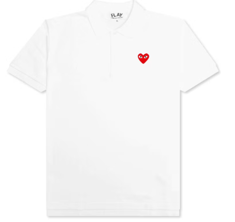 Comme des Garcons PLAY Play Red Emblem Polo White SZ M