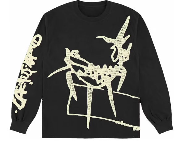 Travis Scott Barbed Wire Long Sleeve Tee Black SZ M