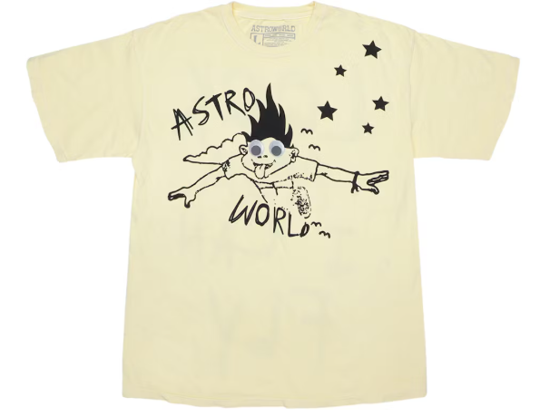 Travis Scott Look Mom I Can Fly Tee Yellow SZ XL
