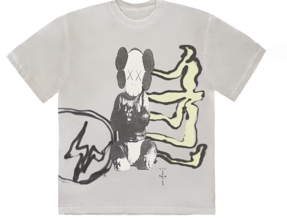 Travis Scott Cactus Jack + Kaws For Fragment Tee Aged Yellow SZ XL