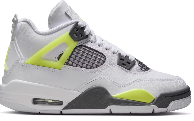 Jordan 4 Retro Light Lemon Twist (GS) SZ 4Y MISSING LID