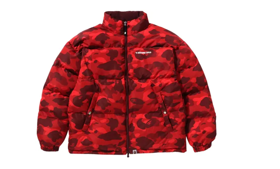 BAPE Camo Reversible Down Jacket 'Red' Sz XL