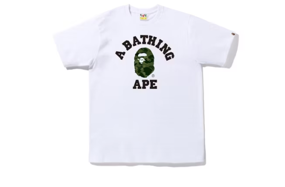BAPE Color Camo College Tee Green Sz M