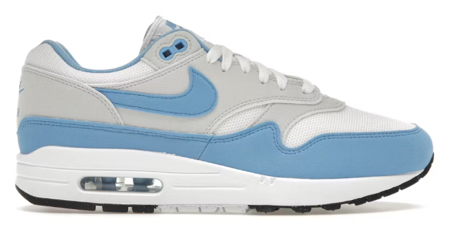 Nike Air Max 1 White University Blue SZ 10 MISSING LID