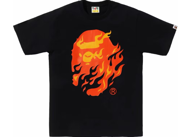 BAPE Flame Ape Head Tee Black/Red SZ S