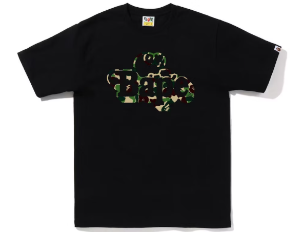 BAPE ABC Camo Milo on Bape Tee Black Green SZ XL
