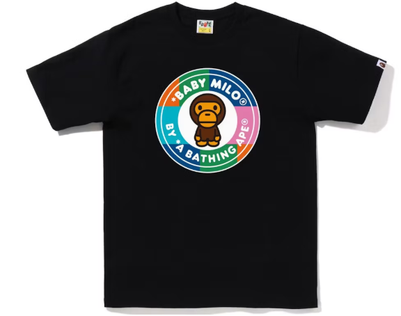 BAPE Color Block Milo Busy Works Tee Black Multi SZ XXL