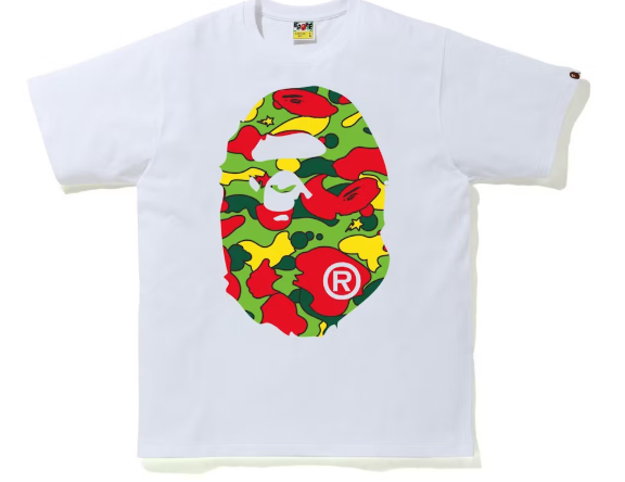 BAPE Sta Camo Big Ape Head Tee White/Multi SZ XL