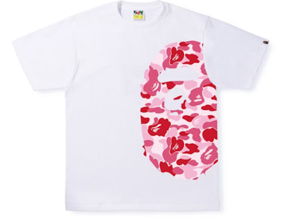 BAPE ABC Camo Side Big Ape Head Tee White/Pink SZ XXL