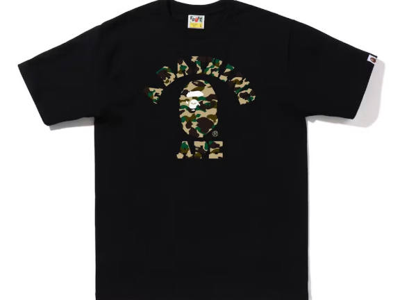 BAPE 1st Camo College Tee (FW22) Black Yellow SZ S