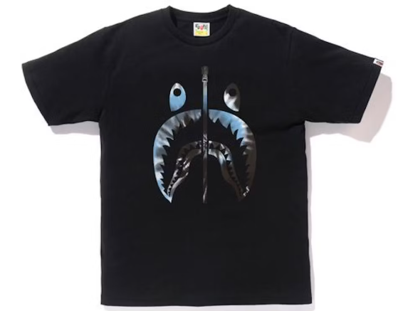 BAPE Tie Dye Shark Tee Black/Blue SZ XXL
