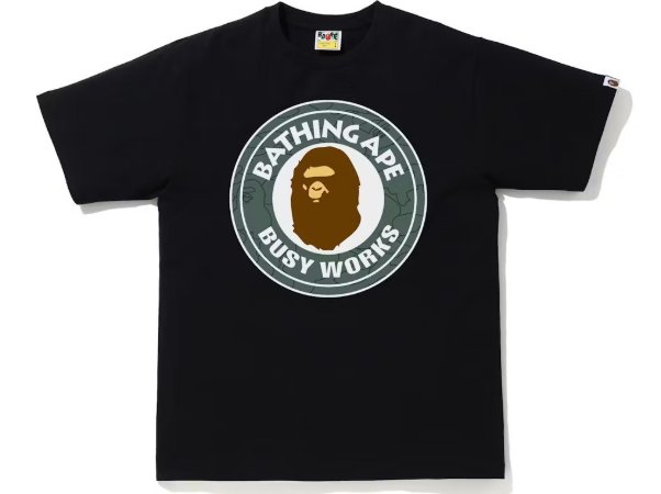 BAPE Line 1st Camo Busy Works Tee Black/Green SZ XL